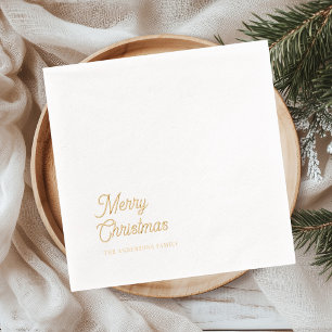 Minimal Gold Foil “Merry Christmas” Napkins
