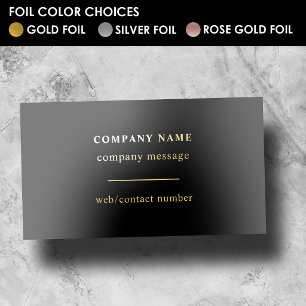 Minimal Gold Foil Single Sided Premium Black Business Cards