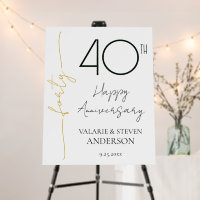 Minimal Gold Forty 40th Wedding Anniversary
