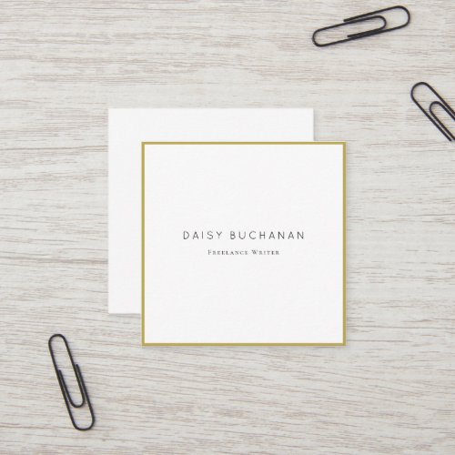 Minimal Gold Frame Square Business Card