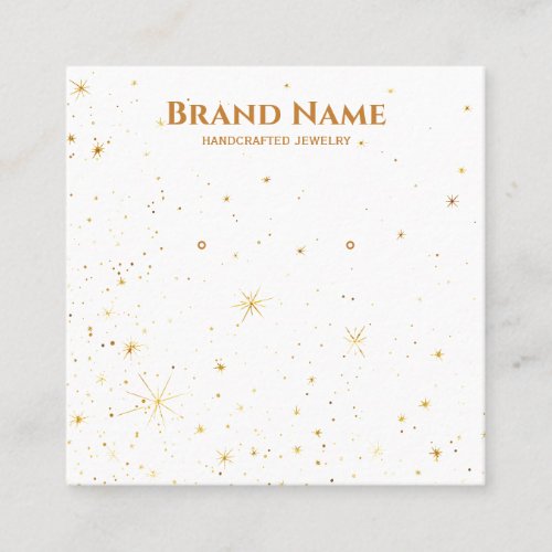 Minimal Gold Galaxy Earring Display Square Business Card