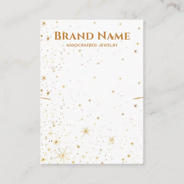 Minimal Gold Galaxy Necklace Display Business Card (Front)