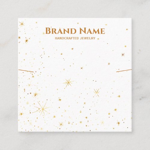 Minimal Gold Galaxy Necklace Display Square Business Card