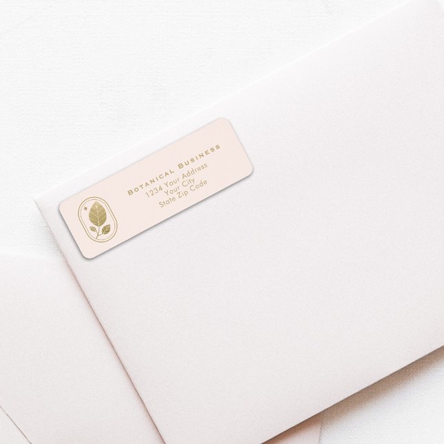 Minimal Gold Leaf Botanical Soft Pink Address Label (Minimal Gold Leaf Botanical Soft Pink Address Label)