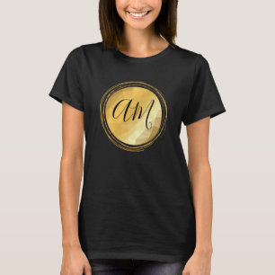 Minimal gold metallic customizable initial letter T-Shirt