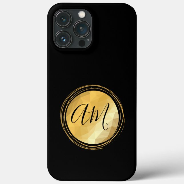 Minimal gold metallic design custom letter name Case-Mate iPhone case (Back)