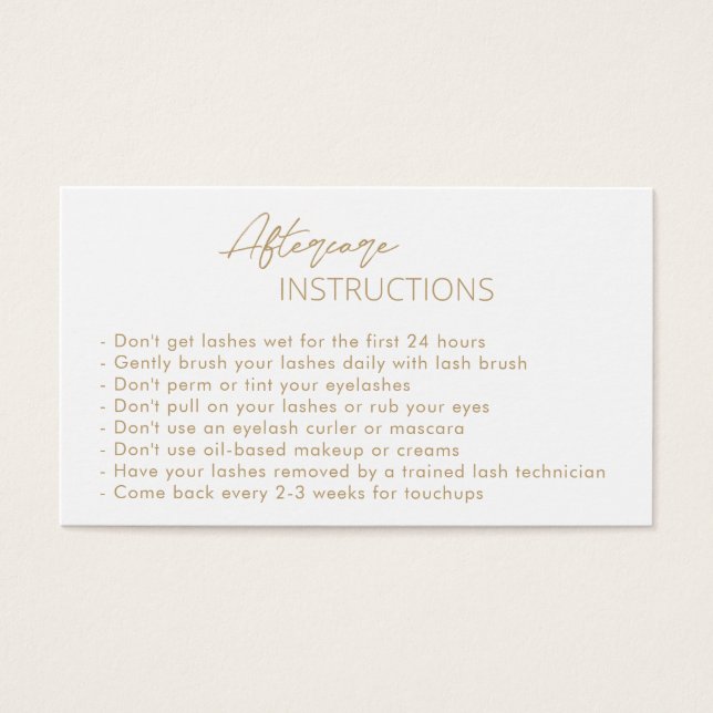 Minimal Gold Modern Aftercare Instructions (Front)