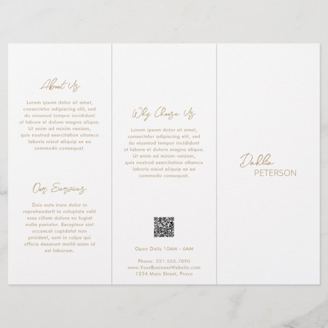 Minimal Gold Modern Business Brochure Flyer (Front)