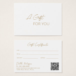 Minimal Gold Modern Business Gift Certificate