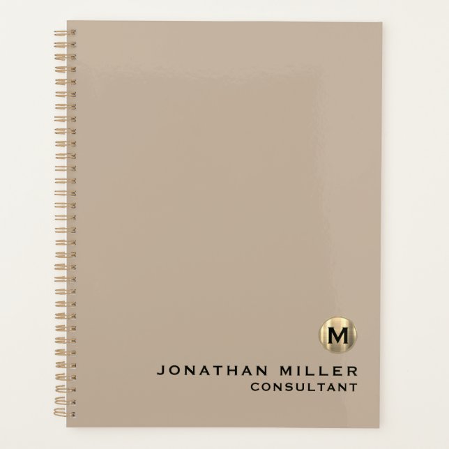 Minimal Gold Monogram Appointment Book Planner (Front)