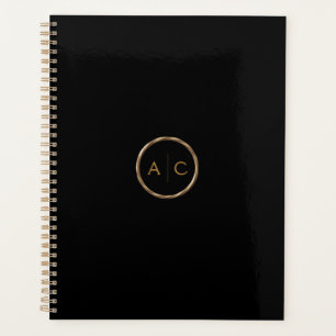 Minimal Gold Monogram on BLACK Planner