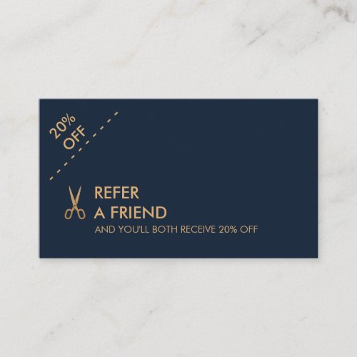 Minimal Gold Scissors Hair Stylist Referral Card