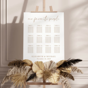 Minimal Gold Script 12 Table Wedding Seating Chart Foam Board