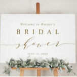 Minimal Gold Script Bridal Shower Welcome Sign<br><div class="desc">Simple gold script bridal shower welcome sign.</div>