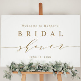 Minimal Gold Script Bridal Shower Welcome Sign