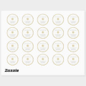 Minimal Gold Snowflake Love Joy Peace Address Classic Round Sticker (Sheet)