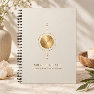 Minimal Gold Sound Healing & Breathwork Notebook