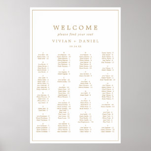 Minimal Gold Typography Alphabetical Seating Chart