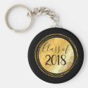 Minimal golden bright graduation class of 2018 keychain