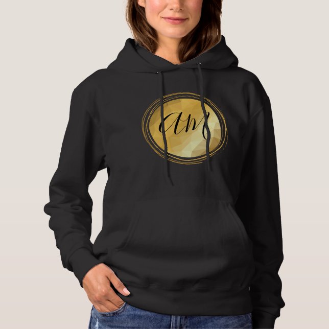 Minimal golden geometric customizable text hoodie (Front)