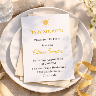 Minimal Golden Sun Composition Invitation