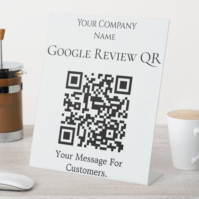 Minimal Google Review QR Table Sign (In SItu)