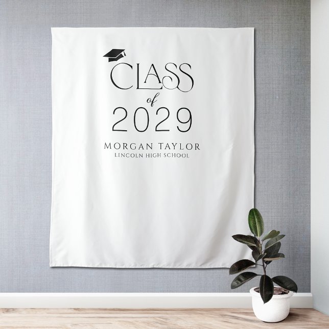 Minimal Graceful Elegance Class of 2025 Grad Party Tapestry (Minimal Graceful Elegance Class of 2025 Grad Party Tapestry)