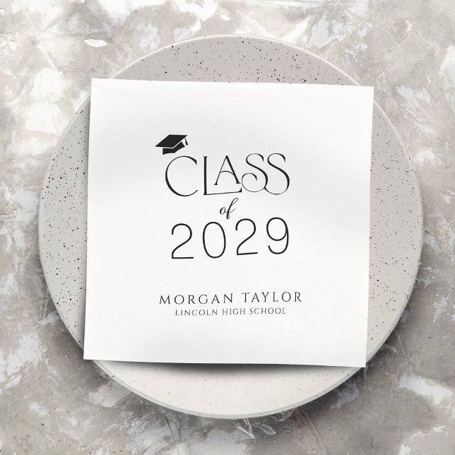 Minimal Graceful Elegance Class of 2025 Graduate Napkins (Minimal Graceful Elegance Class of 2025 Graduate Napkins)