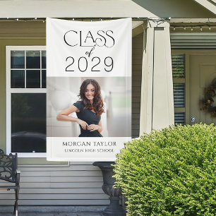 Minimal Graceful Elegance Class of 2025 Photo Grad Banner