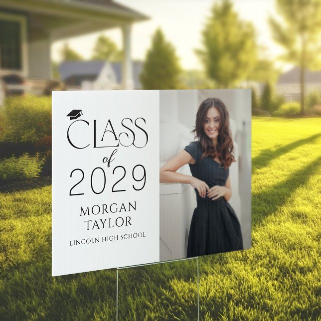 Minimal Graceful Elegance Photo Graduation Yard Sign (Minimal Graceful Elegance Photo Graduation Yard Sign)