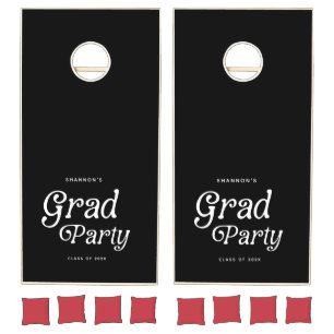Minimal Grad Party Retro Graduation Cornhole Set