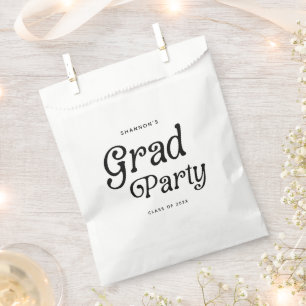 Minimal Grad Party Retro Graduation Favor Bag