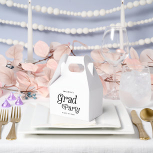 Minimal Grad Party Retro Graduation Favor Boxes