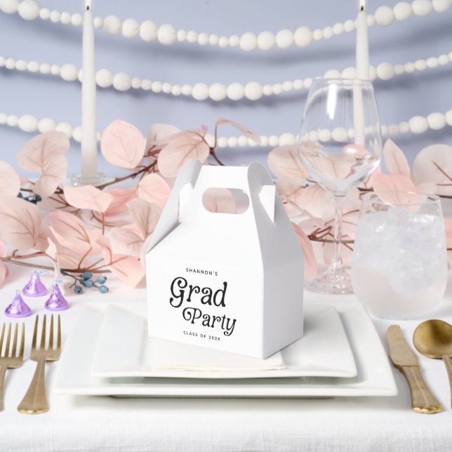 Minimal Grad Party Retro Graduation Favor Boxes (Wedding)