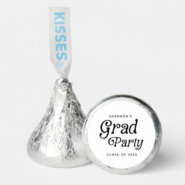 Minimal Grad Party Retro Graduation Hershey®'s Kisses® (Front)