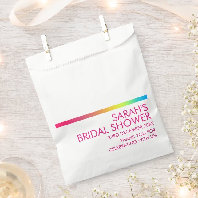 Minimal Gradient Holographic Bridal Shower Favor Bag (Clipped)