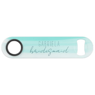 Minimal gradient mint custom bridesmaid bar key
