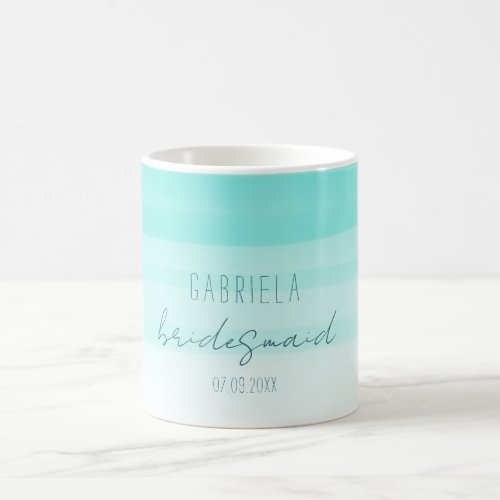 Minimal gradient mint custom bridesmaid  coffee mug
