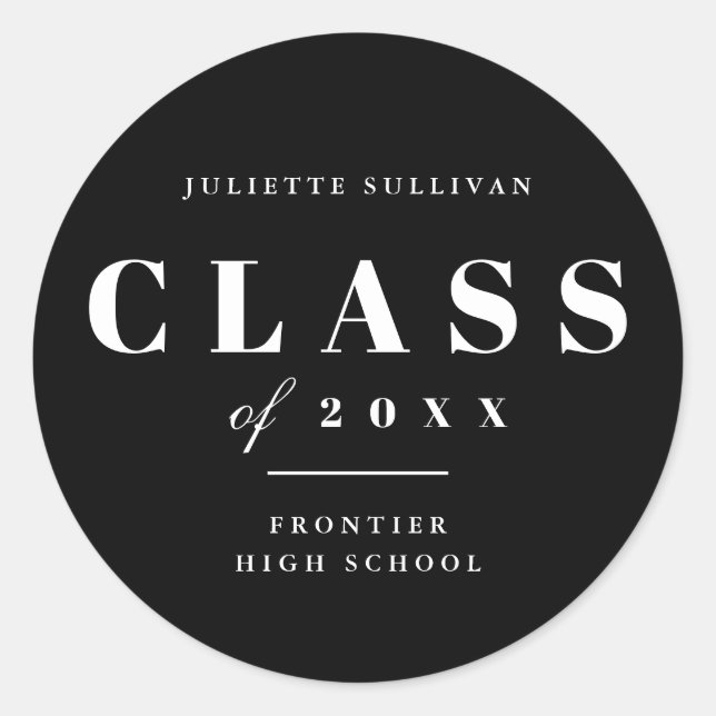 Minimal Graduate Announcement Sticker (Front)