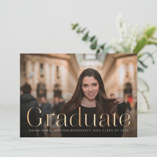 Minimal Graduate Landscape Photo Invitation | Zazzle