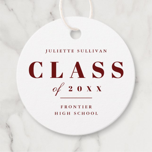 Minimal Graduate Party Favor Tags (Front)