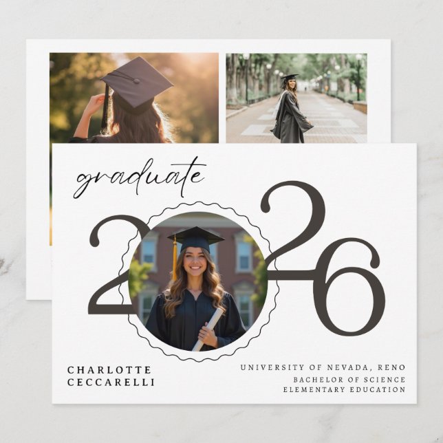Minimal Graduation Announcement (Front/Back)