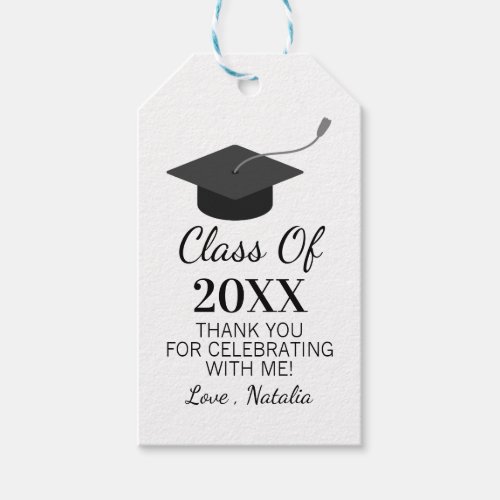 Minimal Graduation Class Of 2024 Favor Grad Party Gift Tags