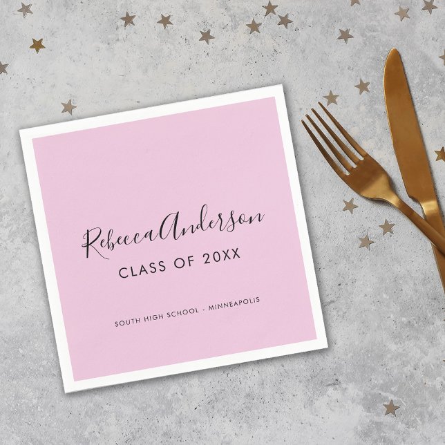 Minimal Graduation Class of 2025 Calligraphy Napkins (Creator Uploaded)
