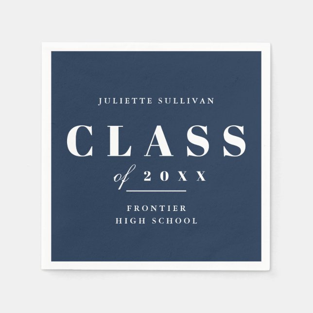 Minimal Graduation Party Napkins (Front)