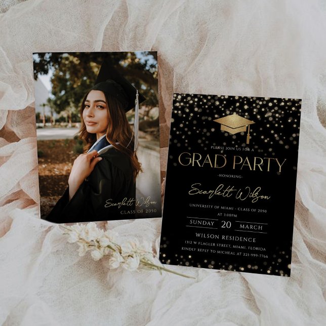 Minimal Graduation Party with Photo Invitation (Creator Uploaded)