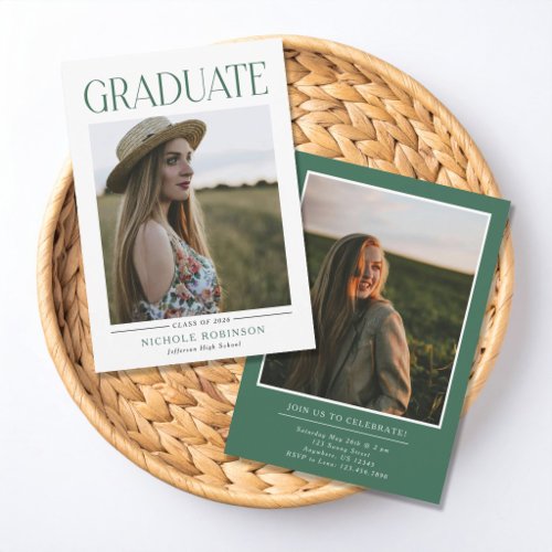 Minimal Graduation Photo Announcement