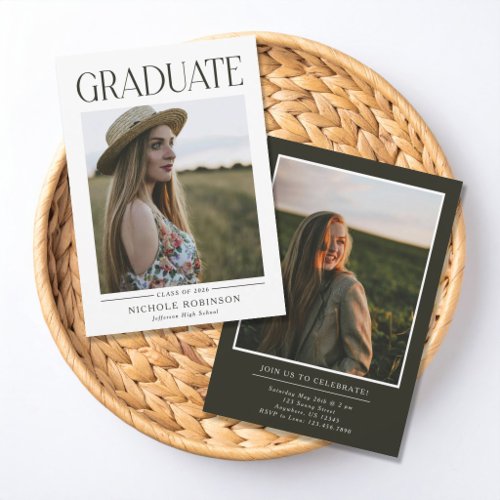 Minimal Graduation Photo Announcement