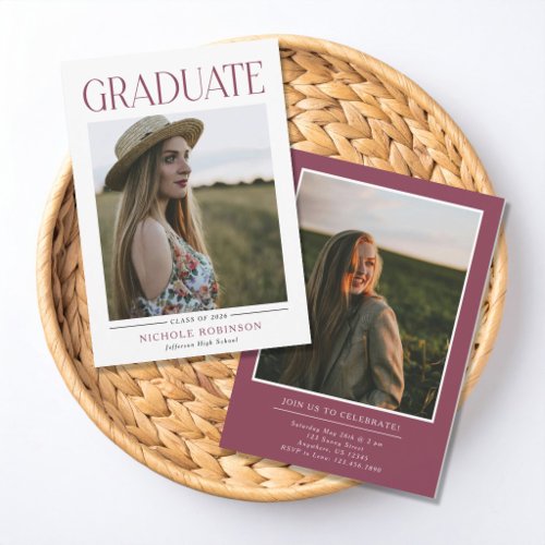 Minimal Graduation Photo Announcement