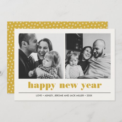 Minimal Graphic  Happy new year collage 2 Photo Card